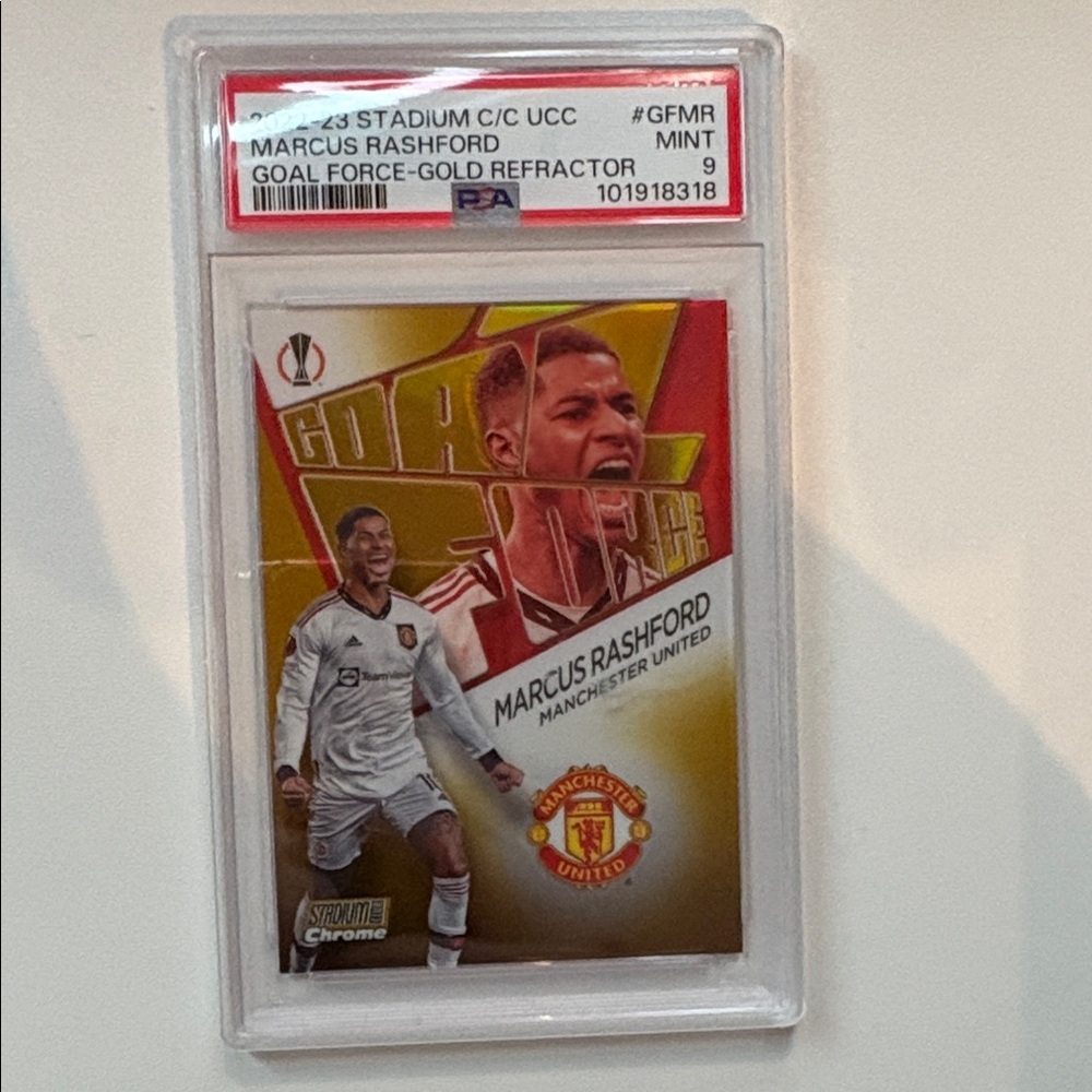 🎉PSA POP 1🎉Marcus Rashford Goal Force Gold Refractor 46/50